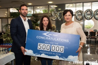 Zračna luka Zadar dočekala 500-tisućitog putnika u 2016. godini