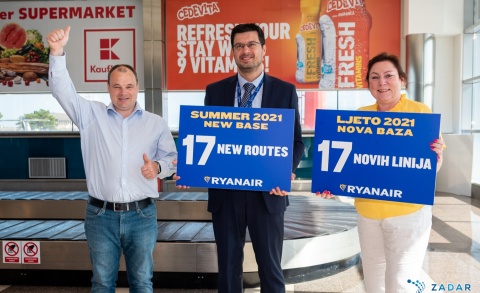 Ryanair otvorio bazu u Zadru za ljeto 2021.