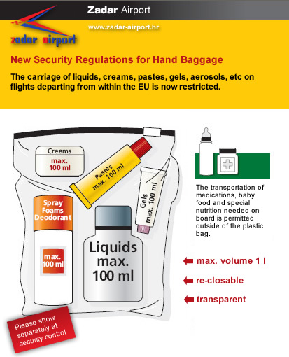 Security rules for liquids (poster)